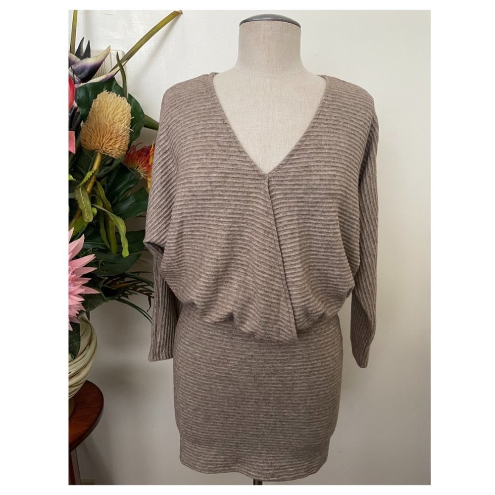NWT brown LUSH stretch short sweater dress SMALL
